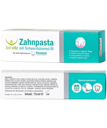 Beovita Toothpaste & Parodont Gel Set - Black Cumin Oil (75ml & 10ml) | International Shipping Available - Buy Online on GoSupps.com