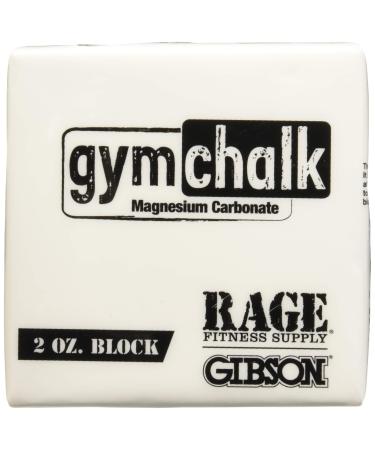 Rage Fitness Gibson Athletic Premium Block Gym Chalk, 1Lb, Consists of (8) 2 oz Blocks, Magnesium Carbonate, Gymnastics, Weightlifting, Rock Climbing White 1lb (8 x 2oz Blocks)