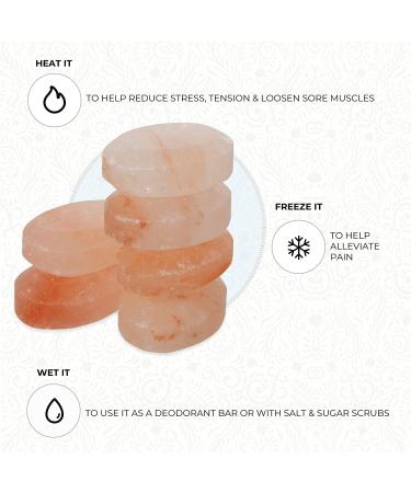 Pure Himalayan Salt Works Flat Oval Massage Stone - Hand-Carved Pink Crystal for Therapy & Scrubs - 2.5x3.5x1 - Pack of 1 - Buy Online on GoSupps.com