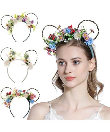 amangul Cartoon Flower Decor Headband for Ears Shaped Hair Hoop Party Headpiece Hair Band Party Cosplay Costume Props Unisex(2) - Buy Online on GoSupps.com