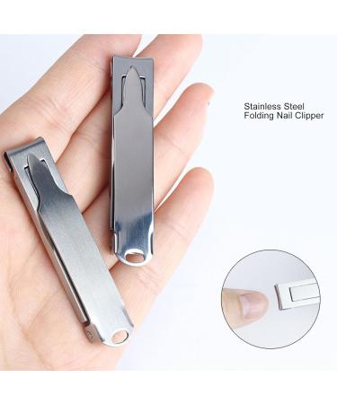 Stainless Steel Nail Clipper Portable Textured File Folding Nail Clipper for Travel - Buy Online on GoSupps.com