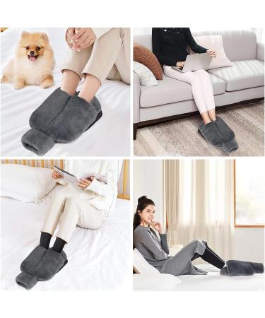 Moollyfox 2L Foot Warmer - Electric-Free Plush Heating Pad for Adults & Kids | Winter Soft Warm Foot Heat Bottle - Beige & Gray (38x32cm) - Buy Online on GoSupps.com