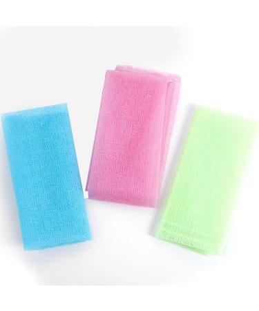 UOUYOO Exfoliating Washcloth Towel 3 Pack - Nylon Bath Wash Towel, African Net Sponge, Loofah Body Scrubber Set - Buy Online on GoSupps.com