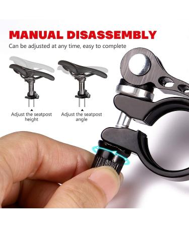 WINOMO 28.6mm Quick Release Bicycle Seat Clamp - Aluminum Alloy Road MTB Cycling Bike Seatpost Clamp in Black - Buy Online on GoSupps.com