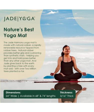 JadeYoga Harmony Midnight Blue Yoga Mat - Non-Slip Natural Rubber Gym Fitness Mat for Men and Women - Durable & Thick Workout Mat for Home or Gym - Buy Online on GoSupps.com
