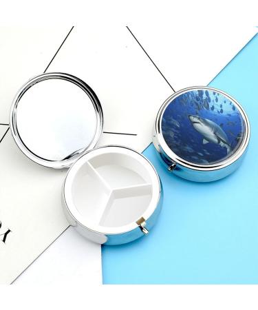 Travel Pill Box with Fish Print | 3 Compartment Portable Medicine Organizer for Handbag & Pocket - Buy Online on GoSupps.com