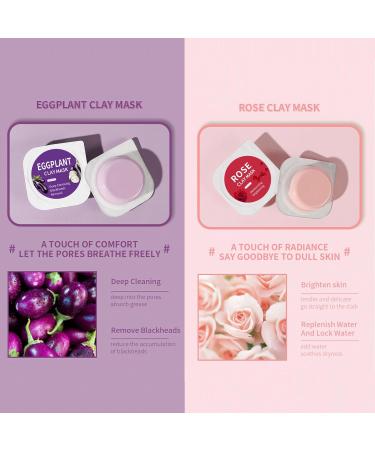 Face Masks - Mix Clay Masks - Pink Green Tea Aubergine Avocado Clay Mask - For All Types of Skin Face Masks with Mask Brush (12) - Buy Online on GoSupps.com