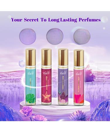Perfume Gift Set for Women (4 * 10 ml) Luxury Scent Aqua Fruity Floral Woody Musky & Spicy Fragrance with Long Lasting | Roll on Perfume Set | Alcohol-Free - Buy Online on GoSupps.com