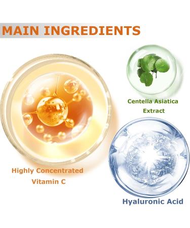 Vitamin C Serum For Face 20% Vitamin C Serum With Hyaluronic Acid For Collagen Boost Anti-Wrinkle Anti-Aging Dark Circle Sun Damage Brighten Hydrate Face Serum - Buy Online on GoSupps.com