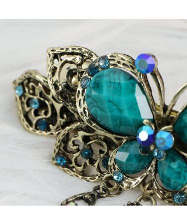 Vintage Butterfly Hair Clips - 2 Piece Rhinestone Set for Women & Girls | Green & Purple Retro Hair Accessories - Buy Online on GoSupps.com