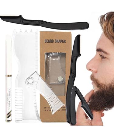 DELR BART Transparent Beard Alignment Tool - Non-Slip Rubber Rotating Mustache Stencil & Razor Combo for Precision Grooming - Buy Online on GoSupps.com