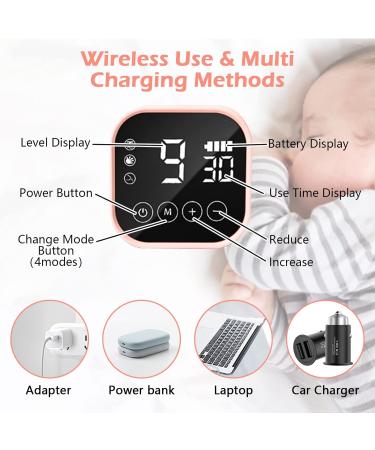 Bizcasa Electric Breast Milk Pump | 4 Modes 9 Suction Levels LED Display BPA-Free Rechargeable Quiet & Strong Suction (Pink) - Buy Online on GoSupps.com