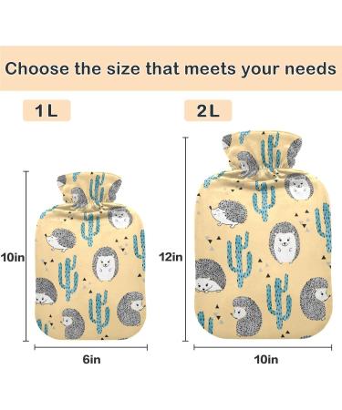 Naanle Cactus Hedgehog Heat Bottle | 2L Large Warm Water Bottle for Pain Relief | Hot & Cold Therapy | Ideal Bed & Hand Feet Warmer - Buy Online on GoSupps.com