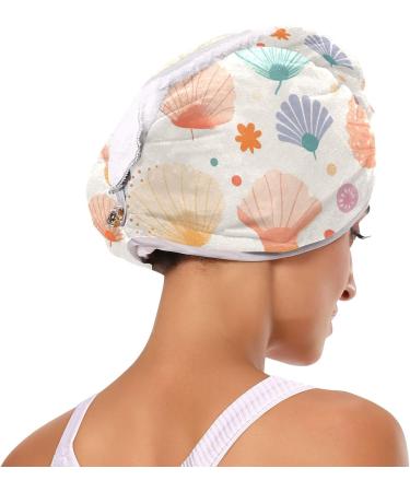 Colorful Scallop Hair Towel 2 Pack - Super Absorbent Quick Dry Hair Turbans for Women & Girls - Buy Online on GoSupps.com