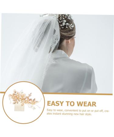 Ipetboom 1 Set Wedding Hair Comb Prom Headpiece Wedding Hair Clips Wedding Bun Comb Vintage Hair Accessories Flower Leaf Hair Comb Crystal Hair Comb Copper Wire Bride Rhinestones Mosaic - Buy Online on GoSupps.com