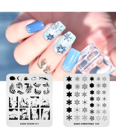 Shop KADS 11-Piece Nail Stamp Set 10 Christmas Snowflake & Cute Animal Plates with Stylish Bag International Shipping Available! - Buy Online on GoSupps.com