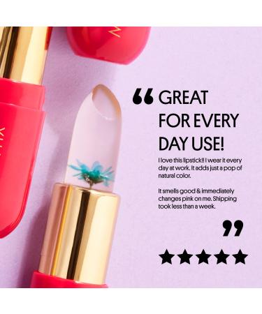 Winky Lux Flower Balm - Vegan Lip Stain with Real Chrysanthemum - Pink Color Changing Lipstick - Vanilla Scented Natural Lip Balm - Buy Online on GoSupps.com