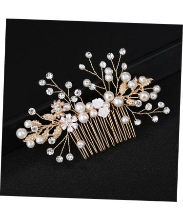 Didiseaon Tiara Pearl Hair Comb Crystal Headpiece Bridal Headwear Rhinestone Comb Flower Hair Jewelry Bride Flowers Hair Accessories - Buy Online on GoSupps.com