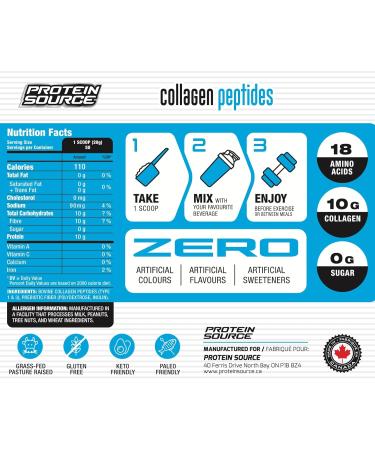 Protein Source Collagen Peptides Powder 1000g Unflavored Instant-Mix Collagen Type 1 & 3 Grass-Fed Non-GMO Keto-Friendly Gluten-Free Supports Healthy Skin Bones & Joints for Men and Women - Buy Online on GoSupps.com
