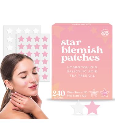 240 CT LivaClean Star Pimple Patch - w/ Salicylic Acid & Tea Tree Oil - Pink & White Acne Patches Star - Pimple Patch Cute - Hero Peace Out Mighty Miracle Zit Patch - Cute Pimple Patches - Star Pimple Patches for Face - Star Patches for Pimples - Buy Online on GoSupps.com