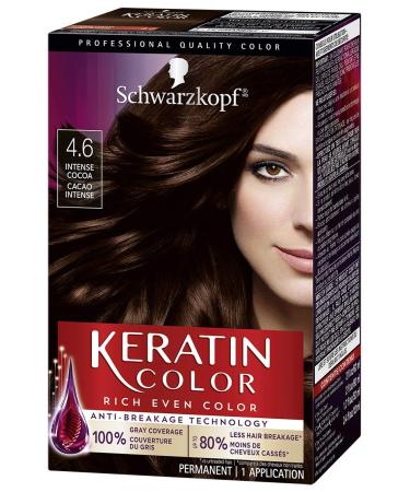 Schwarzkopf Keratin Color Permanent Hair Color Cream  4.6 Intense Cocoa