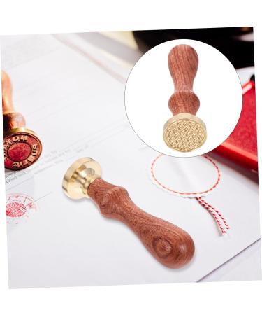 Outanaya 1pc Dispensing Plate Tool Retro Sealing Stamp Espresso Tool Vintage Envelopes Hotfix Wooden Handle 1 count (Pack of 1) Golden - Buy Online on GoSupps.com