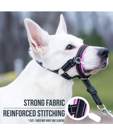 Goodboy Dog Halter with Service Belt - Padded Leash Solution for Small to Large Dogs - Size 1 (Pink) & Black Nylon - Prevents Pulling - Buy Online on GoSupps.com