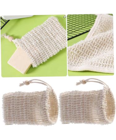 BELLIFFY 6pcs Soap Bag Bar Soap Exfoliating Soap Saver Soap Accessory Bubble Net Soap Net Cotton Linen Beige - Buy Online on GoSupps.com