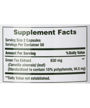 Nature's Bounty Green Tea Pills 315mg - 100 Capsules | Heart & Antioxidant Health Supplement - Buy Online on GoSupps.com