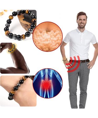 Anti-Swelling Black Obsidian Slimming Foot Chain | Lymphatic Drainage Magnetic Therapy Bracelet | Anti-Varicose Footkett - Black/Silver/Yellow - Buy Online on GoSupps.com