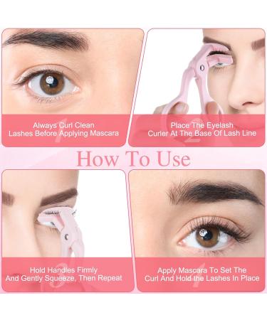 Kotkiddy Eyelash Curler Pink Eyelash Curler with 2 Silicone Refill Pads Premium Eyelash Curler Best Selling No Pinching or Pulling Eyelash Curler Makeup Tool - Buy Online on GoSupps.com