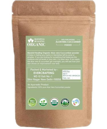 Blessfull Healing Organic 100% Pure Natural Aloe Vera Cuccumber Powder | 100 Gram / 3.52 oz Pack Of 2 - Buy Online on GoSupps.com