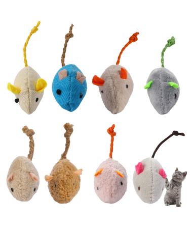 8 pieces play mice play mouse cat toys mouse cat mint toys interactive plush cat toys mouse kitten toys for cats and kitten toys mice