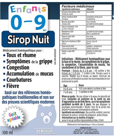 Homeocan Kids Cough Night Syrup 100ml - Fast Relief for Children's Nighttime Cough - Buy Online on GoSupps.com