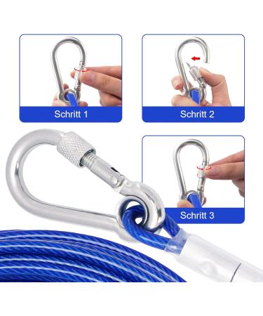 Durable Tie-Out Leashes for Dogs | 3/6/9/15m Outdoor Yard Dog Leash in Blue - Buy Online on GoSupps.com