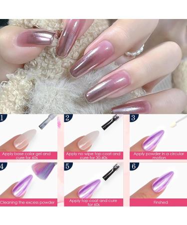6 Jar Nail Art Pearlescent Powder Nail Art Glitter Pulver with 6 Sponge Brushes Chrome Nail Powders Holographic Mirror Powder Manicure Shiny Pearl Powder Holo Mermaid Aurora Powder for Nails - Buy Online on GoSupps.com