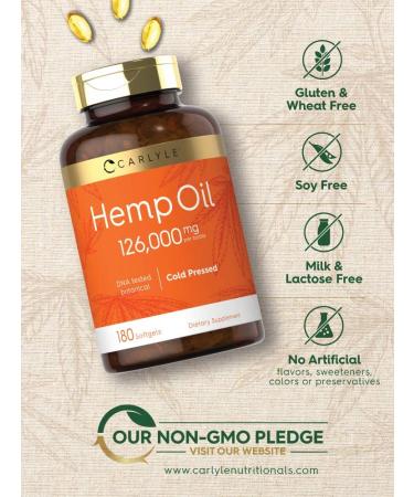 Carlyle Hemp Oil Capsules 126,000 mg - 180 Softgels | High Potency CBD Supplement - Buy Online on GoSupps.com