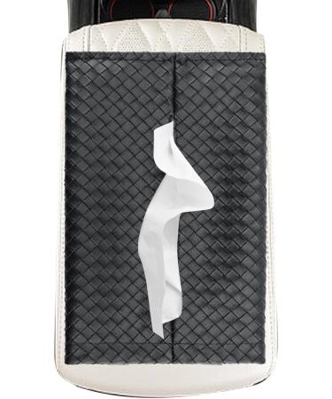 Car Tissue Bag Travel Size Wipe Holder - Car Headrest Woven Pattern Tissue Holder Faux Leather with Handle for Bedroom Black - Buy Online on GoSupps.com