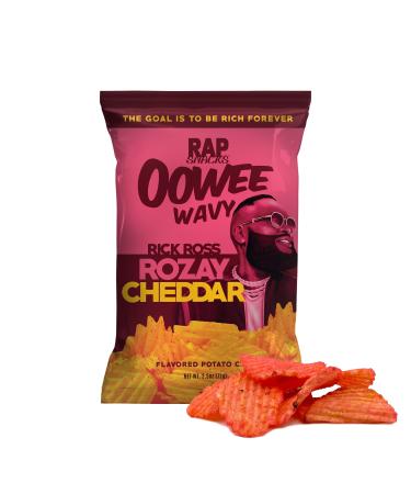 Rap Snacks Featuring Hip-Hop Stars Rick Ross Rozay Cheddar Potato Chips 2.5 Oz Bags Pack of 6