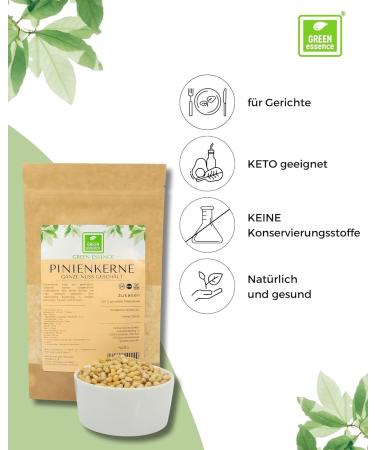 Pine Nuts 500g - Natural Fresh Unsalted - Premium Quality for Pesto - Vegan & Additive-Free - High Protein Snack - Buy Online on GoSupps.com