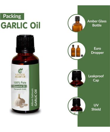 Garlic Oil (Allium Sativum) - 100% Pure Natural Uncut Therapeutic Grade Essential Oil | 3.38 Fl.Oz (100ml) for Wellness & Health Benefits - Buy Online Worldwide - Buy Online on GoSupps.com