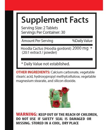 Super Hoodia Gordonii Power Extract 2000mg - Highly Effective Appetite Suppressant - 2 Bottles - Buy Online on GoSupps.com