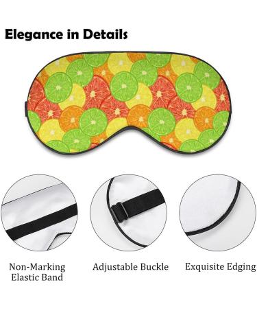 Citrus Slice of Lime Orange Sleep Mask for Women - Adjustable Eye Shades with Elastic Strap | Comfortable Sleep & Travel Accessory - Buy Online on GoSupps.com