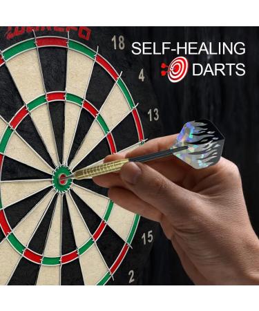 Regulation Bristle Dartboard Set - Premium Compressed Sisal with Print Numbers and Staple-Free Bullseye - Ideal for Adults and Family Fun - Perfect for Room, Bar, or Garage - Dartboard-01 - Buy Online on GoSupps.com