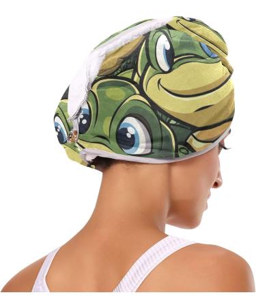 Cool Turtle Hair Towel 2 Pack - Super Absorbent Quick Dry Hair Turbans for Women & Girls | Ultimate Hair Drying Solution - Buy Online on GoSupps.com
