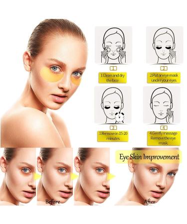 YiJiaBa 24k Gold Under Eye Mask - Collagen Eye Patches for Anti-Wrinkle & Anti Aging - 30 Pairs - Buy Online on GoSupps.com