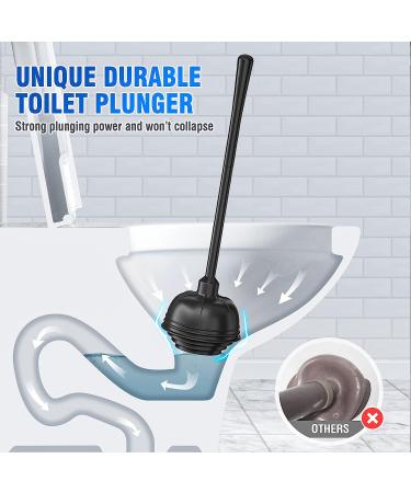 Uptronic All-Angle Toilet Plunger with Holder - Heavy Duty Black Plunger for Bathroom - Buy Online on GoSupps.com