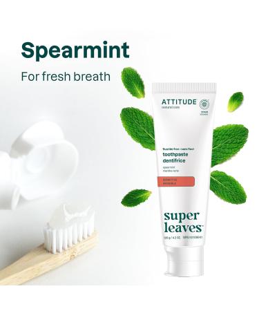 Attitude Sensitive Toothpaste with Fluoride, Spearmint Flavor, Vegan & Cruelty-Free, Sugar-Free, Plant & Mineral-Based Ingredients, Clean Oral Care, 4.2 Oz - Buy Online on GoSupps.com