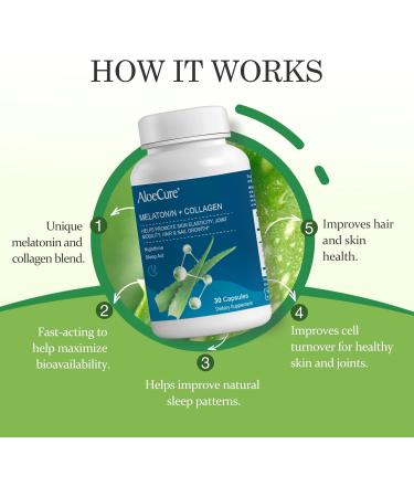 AloeCure Organic Aloe Vera Capsules 2 Pack - Aloe Capsules 1btl x 30caps, Melatonin 1btl - Buy Online on GoSupps.com