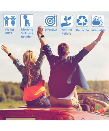 Motion Sickness Bands - 5 Pairs Anti-Nausea Wristbands for Car, Sea, Flying, Travel - Relief for Morning Sickness - Black/Blue/Grey/Pink/White - Buy Online on GoSupps.com